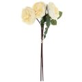 Floristik24 Artificial roses like real cream artificial flowers 48cm 3pcs