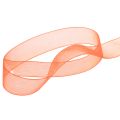 Floristik24 Organza ribbon gift ribbon orange ribbon selvedge 15mm 50m