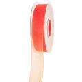 Floristik24 Organza ribbon gift ribbon orange ribbon selvedge 25mm 50m