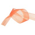 Floristik24 Organza ribbon gift ribbon orange ribbon selvedge 25mm 50m