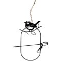 Floristik24 Hanging decoration metal decorative birds black 18×22.5cm 3pcs