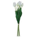 Floristik24 White Tulips Decoration Real Touch Artificial Flowers Spring 49cm 5pcs