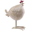 Floristik24 Decorative chicken Easter decoration hen figure beige red 11×8×15.5cm