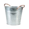 Floristik24 Flower pot with handles metal decorative bucket Ø21cm H19.5cm