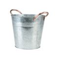 Floristik24 Flower pot bucket with handles metal decoration Ø19cm H17cm
