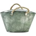 Floristik24 Flower pot with jute handles metal handbag 31×20×17cm