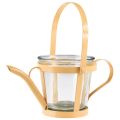 Floristik24 Lantern glass decorative watering can metal orange Ø14cm H13cm
