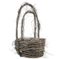Floristik24 Plant basket basket with handle oval elm white 28/22cm set of 2