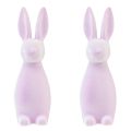 Floristik24 Decorative bunnies flocked Easter bunnies purple light 8×10×29cm 2pcs
