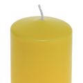 Floristik24 Pillar Candle Yellow Lemon Wenzel Candles PURE Candles 130×60mm