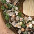 Floristik24 Decorative wreath silver leaf artificial wreath of leaves champagne Ø59cm