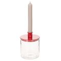 Compact Red Metal Candle
