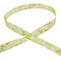 Floristik24 Spring ribbon with flowers gift ribbon green 20mm 20m