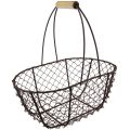 Floristik24 Wire basket oval metal basket wooden handle 30/35.5/40cm set of 3