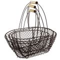 Floristik24 Wire basket oval metal basket wooden handle 30/35.5/40cm set of 3