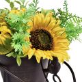 Floristik24 Sunflower artificial flower arrangement wheelbarrow 30cm