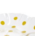 Floristik24 Acrylic bowl yellow dots 16cm x 16cm x 3cm, 1 pc