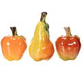 Floristik24 Artificial Fruit Set Apple Pear Decorative Item Autumn 12cm 3pcs