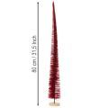 Modern slim decorative Christmas tree on a wooden base, 80cm | Floristik24.co.uk