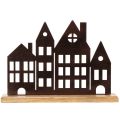 House row decoration, metal with wooden base, 30cm | Floristik24.co.uk