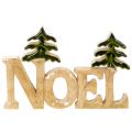 Noel Wooden Christmas Decoration with Two Trees 18cm | Floristik24.co.uk