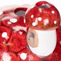 Deko Mushroom House for Tealight, Hand-Painted Ceramic, Red and White, 21cm | Floristik24.co.uk