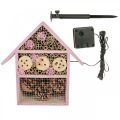 Floristik24 Balcony decoration insect hotel insect house solar pink 23x24cm