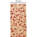 Decorative Fabric Ribbon with Glitter Red Berries 40mm x 15m | Floristik24.co.uk