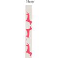 Dachshund Decorative Ribbon 15mm x 18m Polyester Pink on White for Indoor Use | Floristik24.co.uk