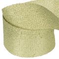 Glitter Decorative Ribbon 55mm x 15m Light Green Polyester with Wired Edge | Floristik24.co.uk