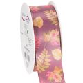 Floristik24 Decorative Autumn Foliage Ribbon 40mm x 15m Polyester Purple