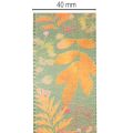 Decorative Ribbon with Leaf Pattern, Autumn Colors, 40mm x 15m, Artificial Silk | Floristik24.co.uk
