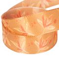 Autumn Decorative Ribbon with Leaf Pattern, 25mm x 18m, Polyester | Floristik24.co.uk