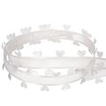 White Decorative Ribbon with Heart Motif, 20mm x 15m, Polyester | Floristik24.co.uk