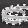 White Decorative Ribbon with Heart Motif, 20mm x 15m, Polyester | Floristik24.co.uk