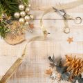 Decorative Ribbon Christmas Deer Pattern 15mm x 15m Polyester Brown and Gold | Floristik24.co.uk