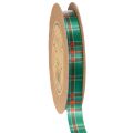 Floristik24 Checkered Ribbon for Christmas Gifts, 15mm x 20m, Red-Green-White Polyester