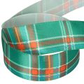 Green and Red Tartan Gift Ribbon, 25mm x 20m, Polyester | Floristik24.co.uk