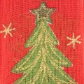 Christmas Ribbon with Tree and Stars Design, 40mm x 15m, Red and Gold | Floristik24.co.uk