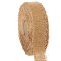 Floristik24 Cotton Decorative Fringe Ribbon 40mm Brown 30m