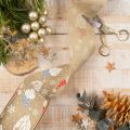 Decorative Ribbon with Christmas Gnomes on Jute-Style Fabric 60mm x 10m | Floristik24.co.uk
