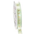 Floristik24 Decorative Mint Green Ribbon with Gold Bow Motif, 15mm x 18m