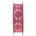 Floristik24 Lace ribbon pink 25mm deco ribbon lace 15m