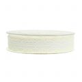 Floristik24 Lace ribbon with wavy edge cream 25mm 20m