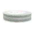Floristik24 Lace band with wave edge gray 25mm 20m
