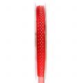 Floristik24 Decorative ribbon with dots red 7mm 20m