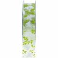 Floristik24 Deco ribbon with butterflies 25mm green organza ribbon gift ribbon 20m