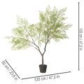 Artificial Tree with Delicate Leaves, 120 cm, Green and Brown | Floristik24.co.uk