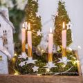 Floristik24 Tree candle holder, Christmas, star for sticking, candle decoration made of metal white shabby chic Ø5cm