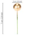 Golden Artificial Berries on Wire for Festive Arrangements 2 cm 48 pcs | Floristik24.co.uk